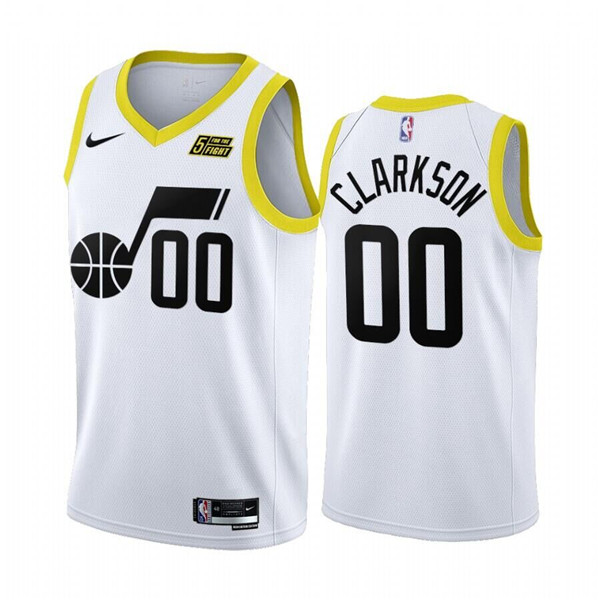 Men's Utah Jazz #00 Jordan Clarkson White 2022/23 Association Edition Stitched Basketball Jersey